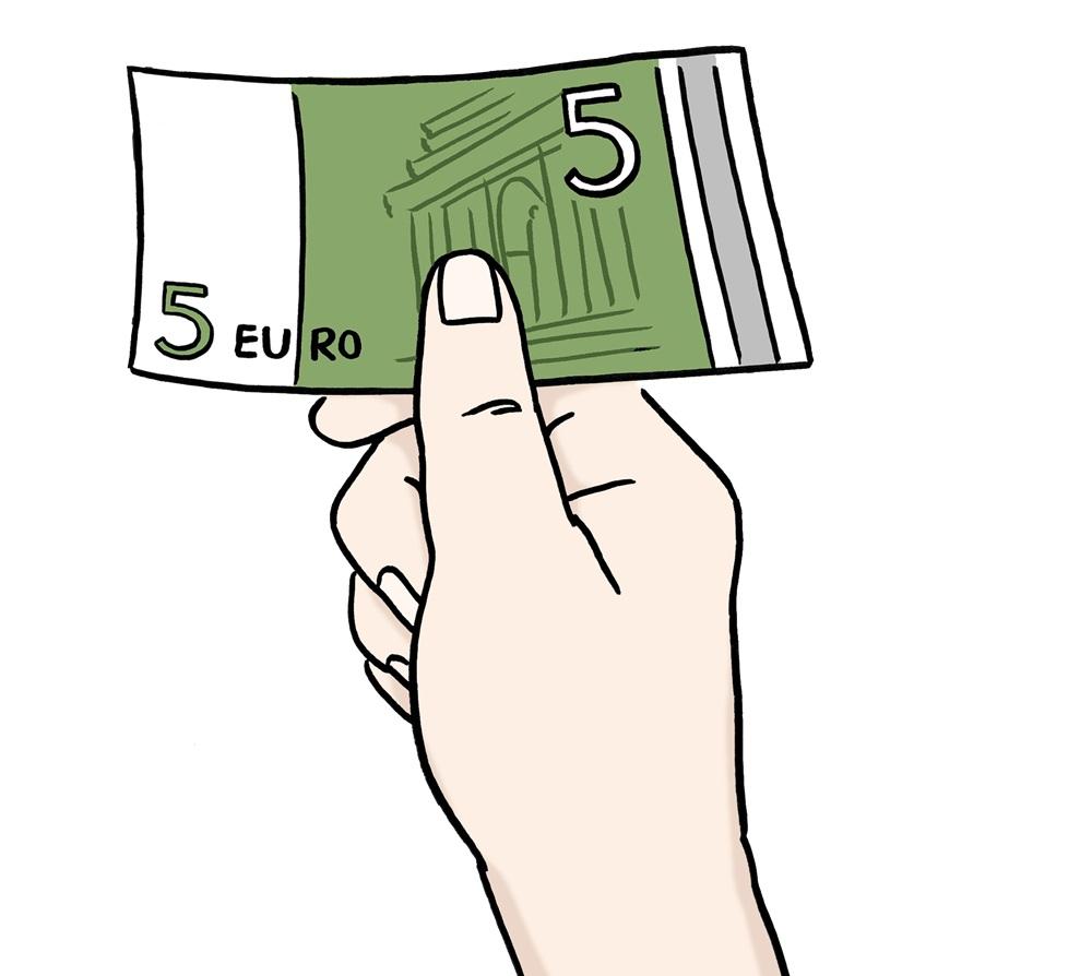 Geldschein in einer Hand