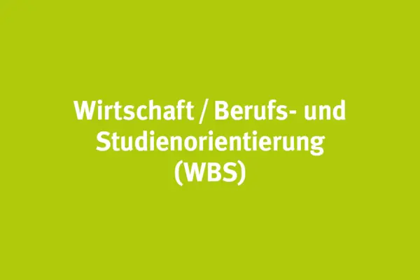 Hellgrüner Hintergrund mit Schriftzug Wirtschaft, Studien- und Berufsorientierung