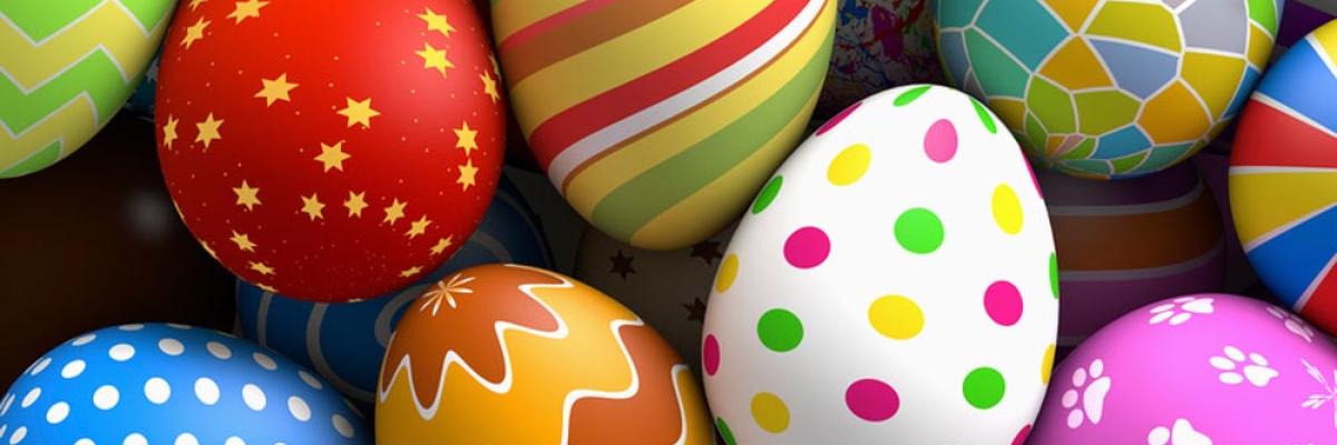 Bunt bemalte Ostereier