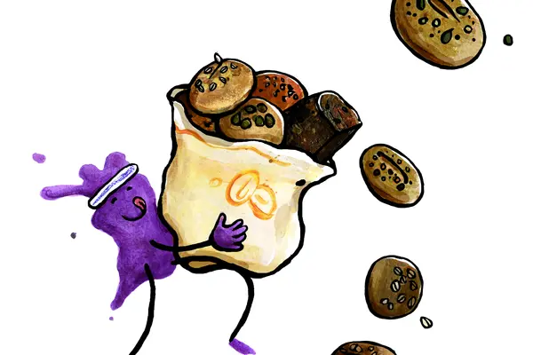 Krümel und Klecksi beim Bäcker