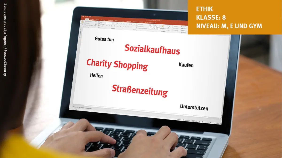 Computerbildschirm mit abgebildeten Wörtern