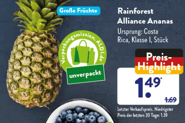 Aldi Prospekt mit Preisreduzierung