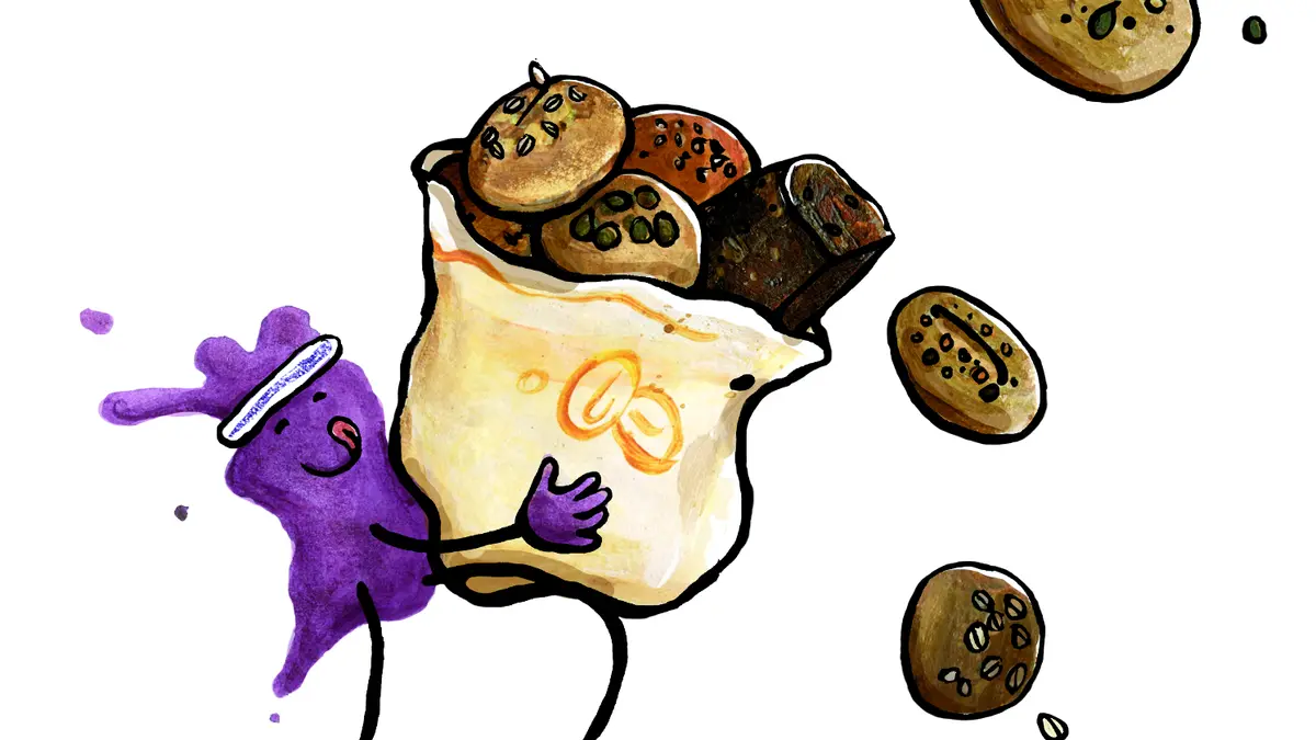 Krümel und Klecksi beim Bäcker