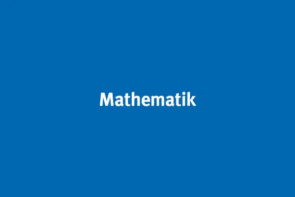 Blauer Hintergrund mit Schriftzug Mathematik