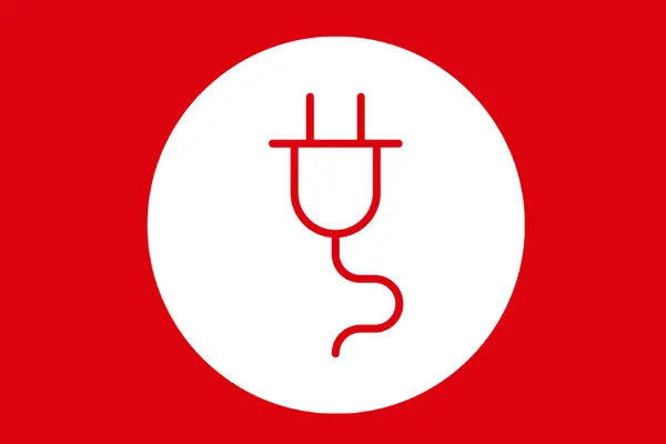 Icon Stecker im weißen Kreis
