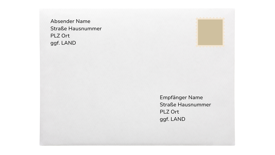 Ein richtig beschrifteter Brief