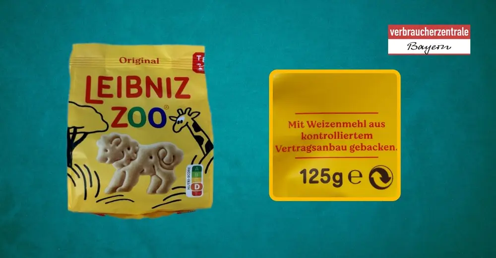 Produktfoto von Kinderkeksen mit hervorgehobenem Claim