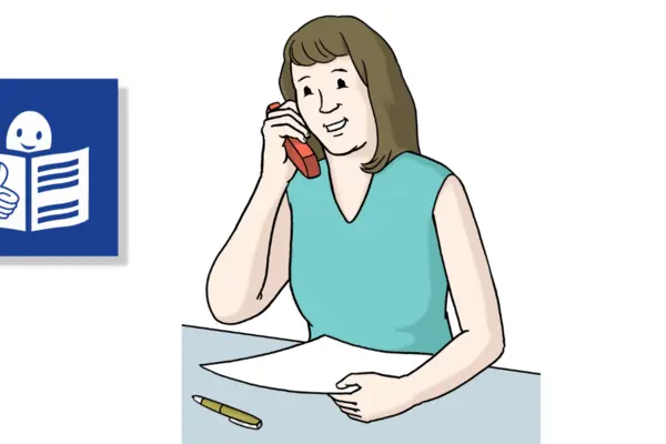 Frau am Telefon