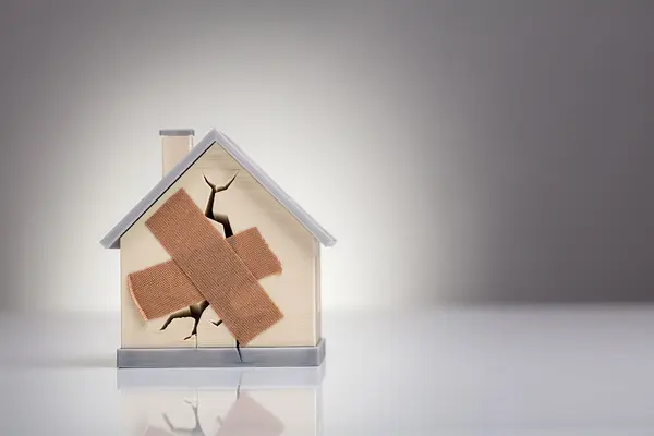 Haus mit Pflaster drauf