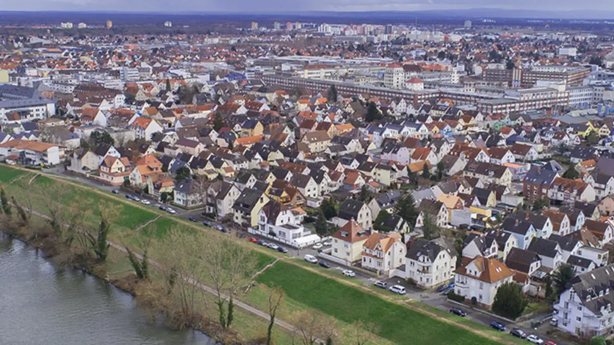 Luftbild von Rüsselsheim am Main