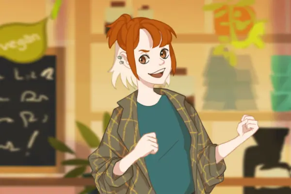 Illustration einer Teenagerin, die Protagonistin der App "Little Impacts"