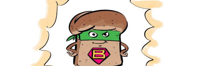 Breadman, der Superheld, rettet Brot