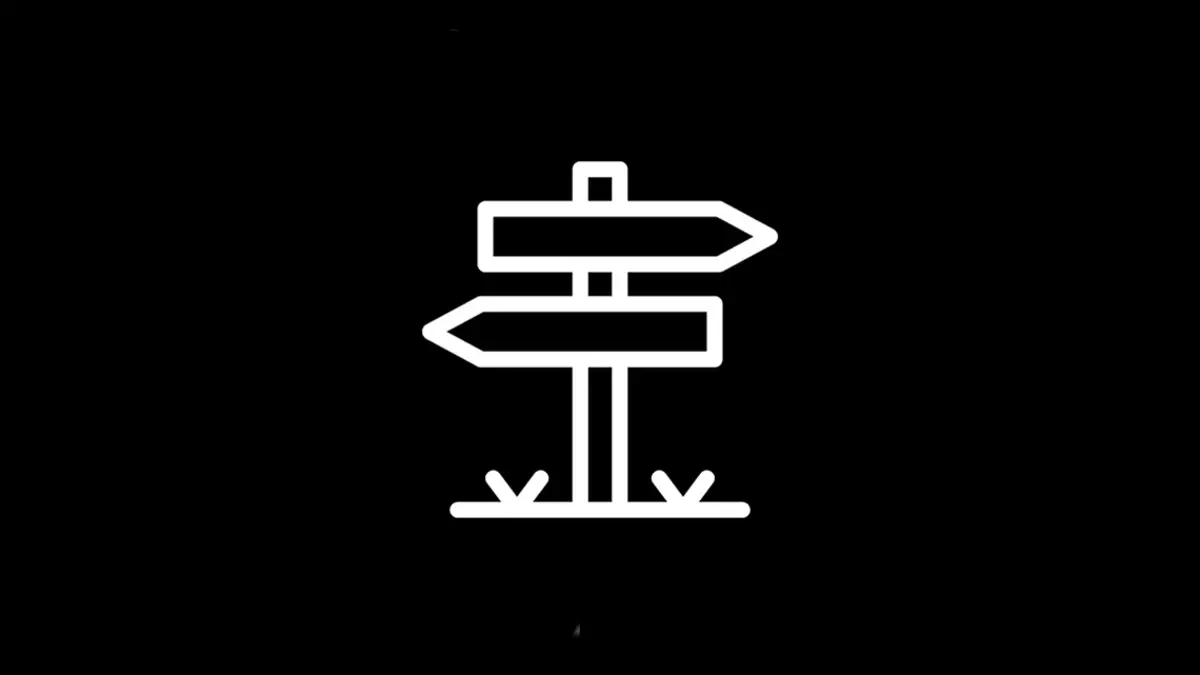 Illustration von Schildern, die in verschiedene Richtungen zeigen als Logo der App "Way to Vegan"