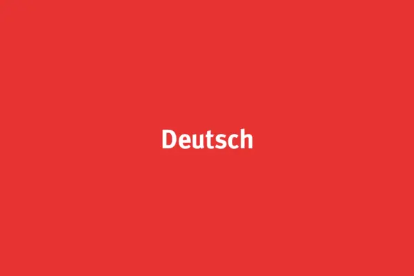 Rote Fläche mit Schriftzug Deutsch
