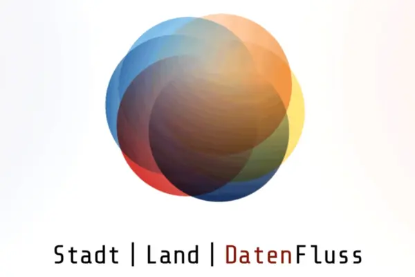Mehrere sich überlagernde bunte Kreise als Logo der App "Stadt | Land | Datenfluss"