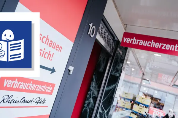 Eingang der Verbraucherzentrale Rheinland-Pfalz in Mainz.