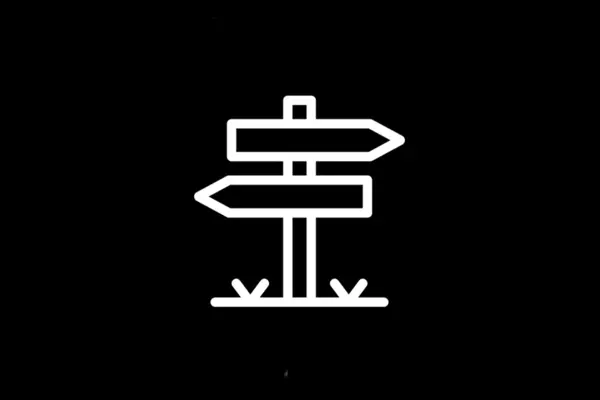 Illustration von Schildern, die in verschiedene Richtungen zeigen als Logo der App "Way to Vegan"