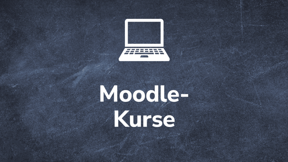 Text "Moodle-Kurse" auf Tafel
