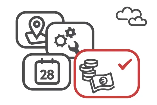 Das Icon zeigt Bedingungen wie einen Standort und ein Kalenderblatt.