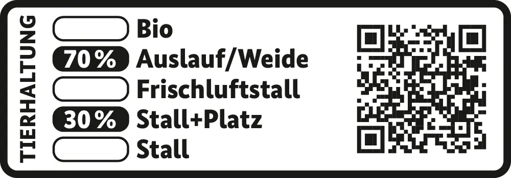 Label Staatliche Tierhaltungskennzeichnung Mischform