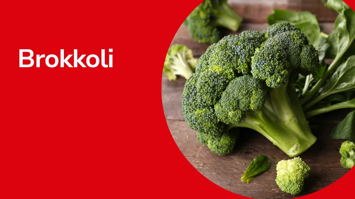 Brokkoli mit Text ,,Brokkoli"