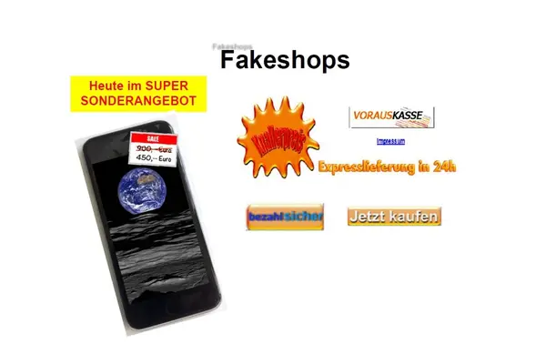 Ein Smartphone mit einem Werbeangebot auf dem Display und Werbebotschaften drum herum.