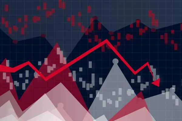 Grafik fallender Börsenkurse