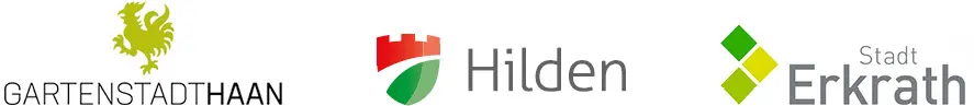 Logos der Städte Haan, Hilden und Erkrath