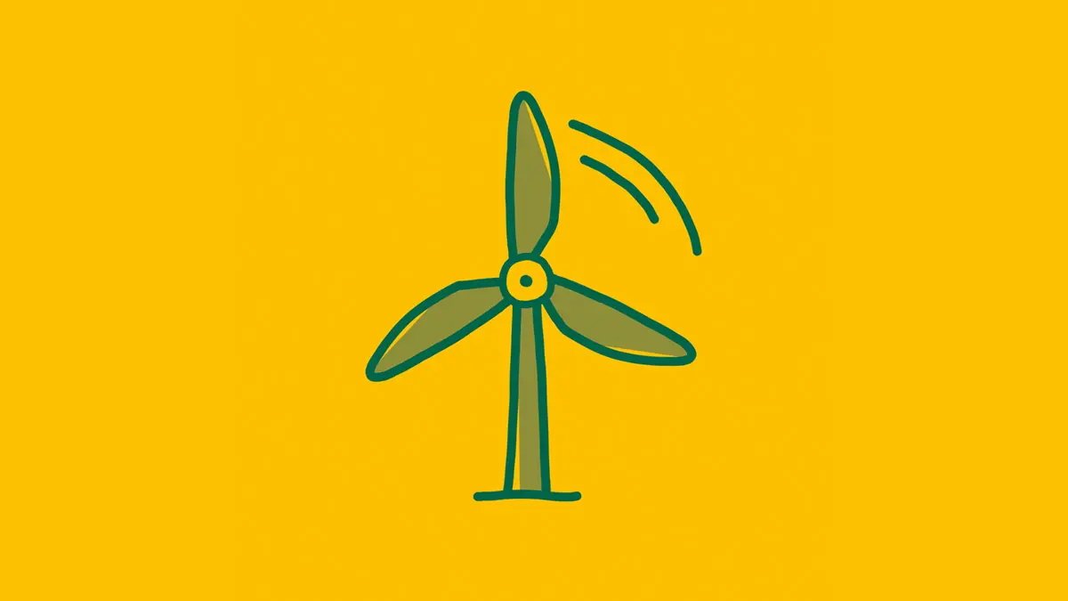 Grafik mit Windrad