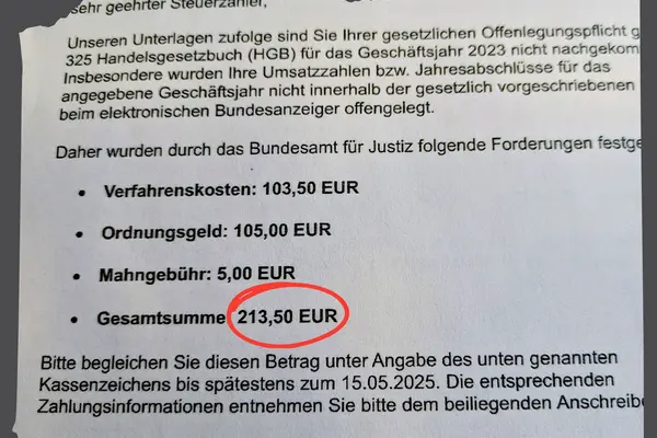 Ein Fake-Bescheid des Bundeszentralamtes für Steuern