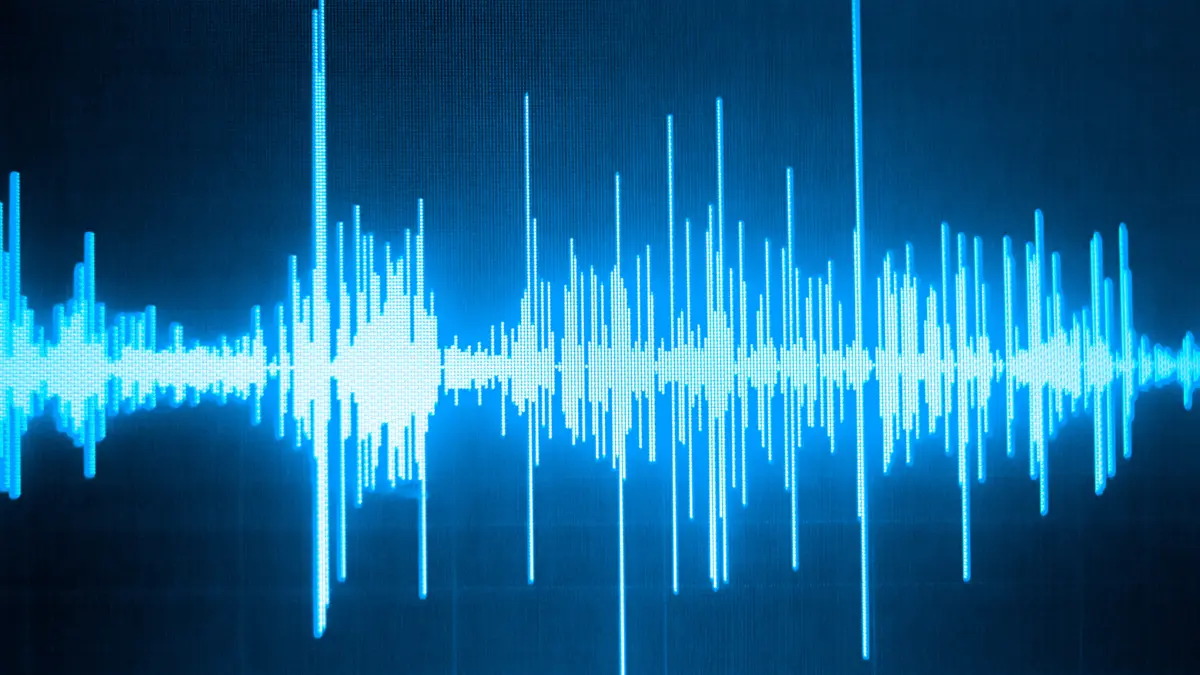 Audiowellen auf einem Bildschirm