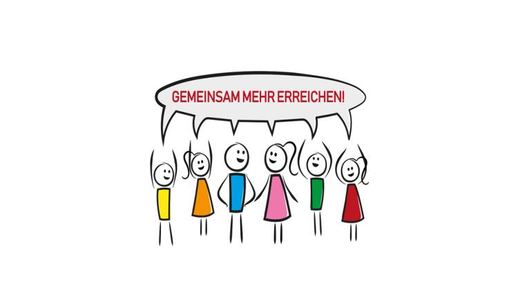 Gemeinsam mehr erreichen. Gruppe von Menschen