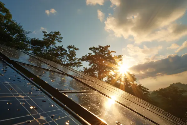Dach mit Solarplatten