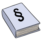 Grafik: Zeichnung eines Gesetzbuches.