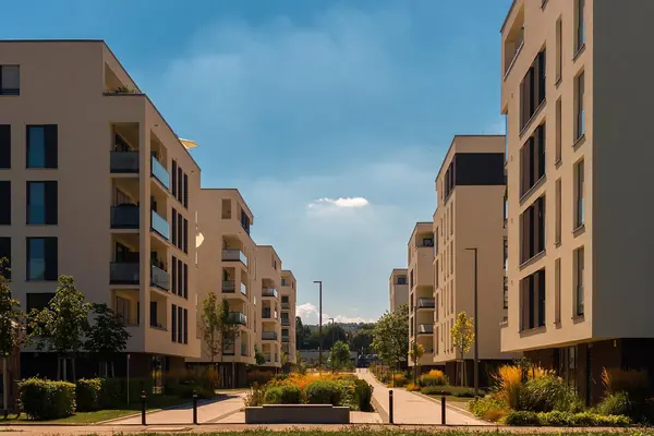 Wohnhäuser, die Teil eines Immobilienfonds sind