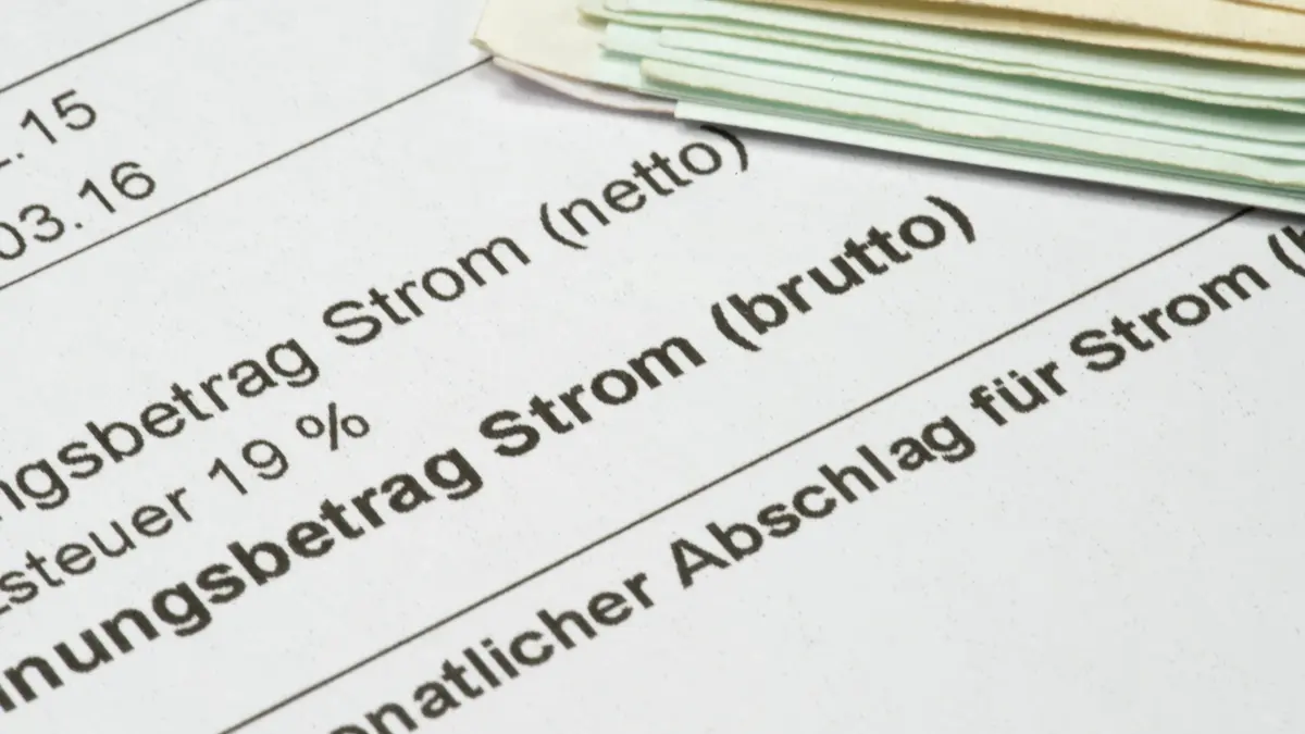 Stromrechnung mit Abschlagszahlung
