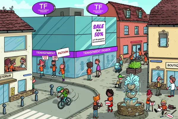 Illustration of protesting activists