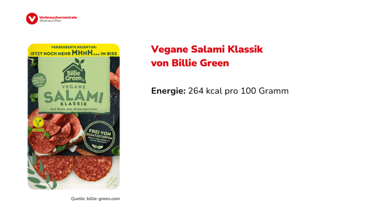 vegane Salami mit Energiegehalt