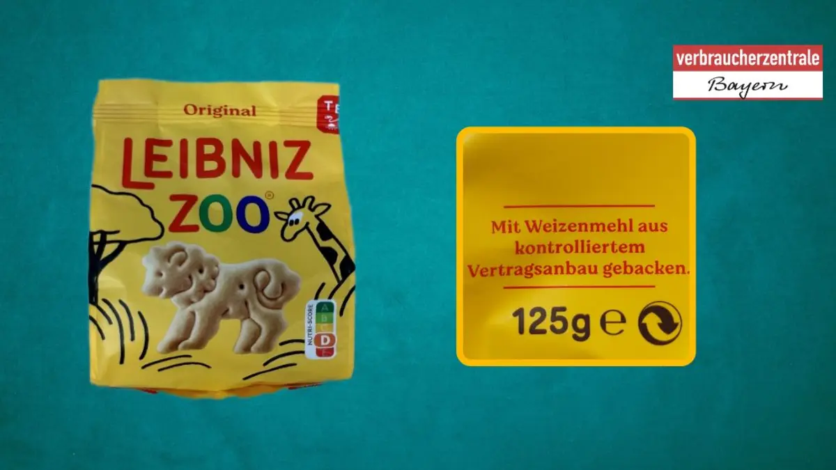 Produktfoto von Kinderkeksen mit hervorgehobenem Claim