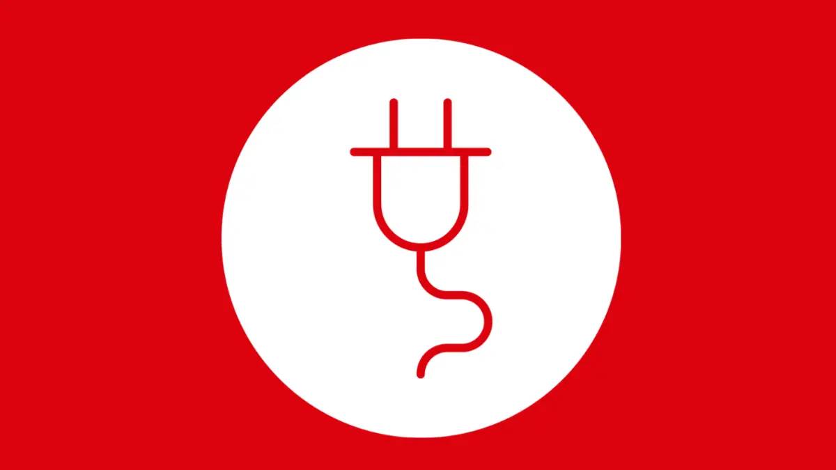 Icon Stecker im weißen Kreis 
