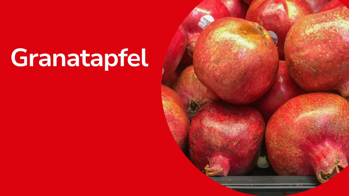Granatäpfel mit Text ,,Granatapfel"