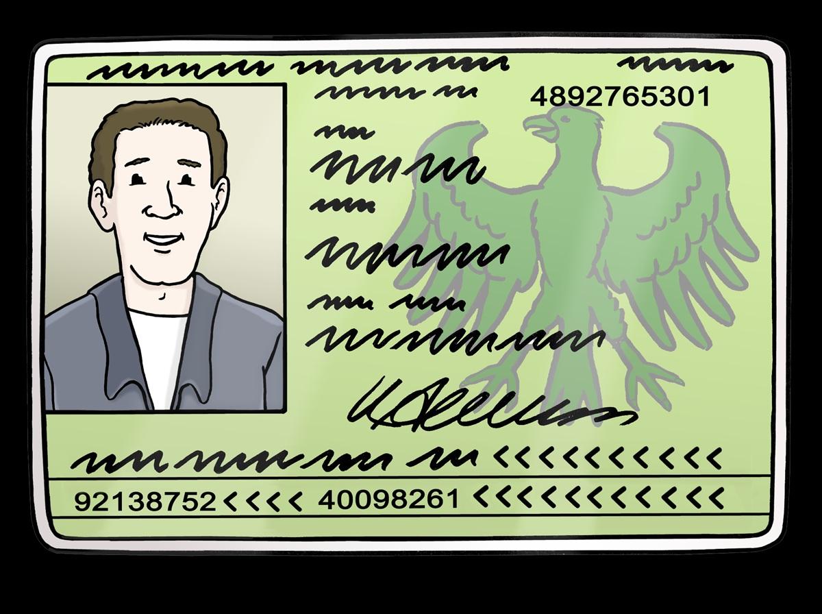 Ausweis mit Bild Mann