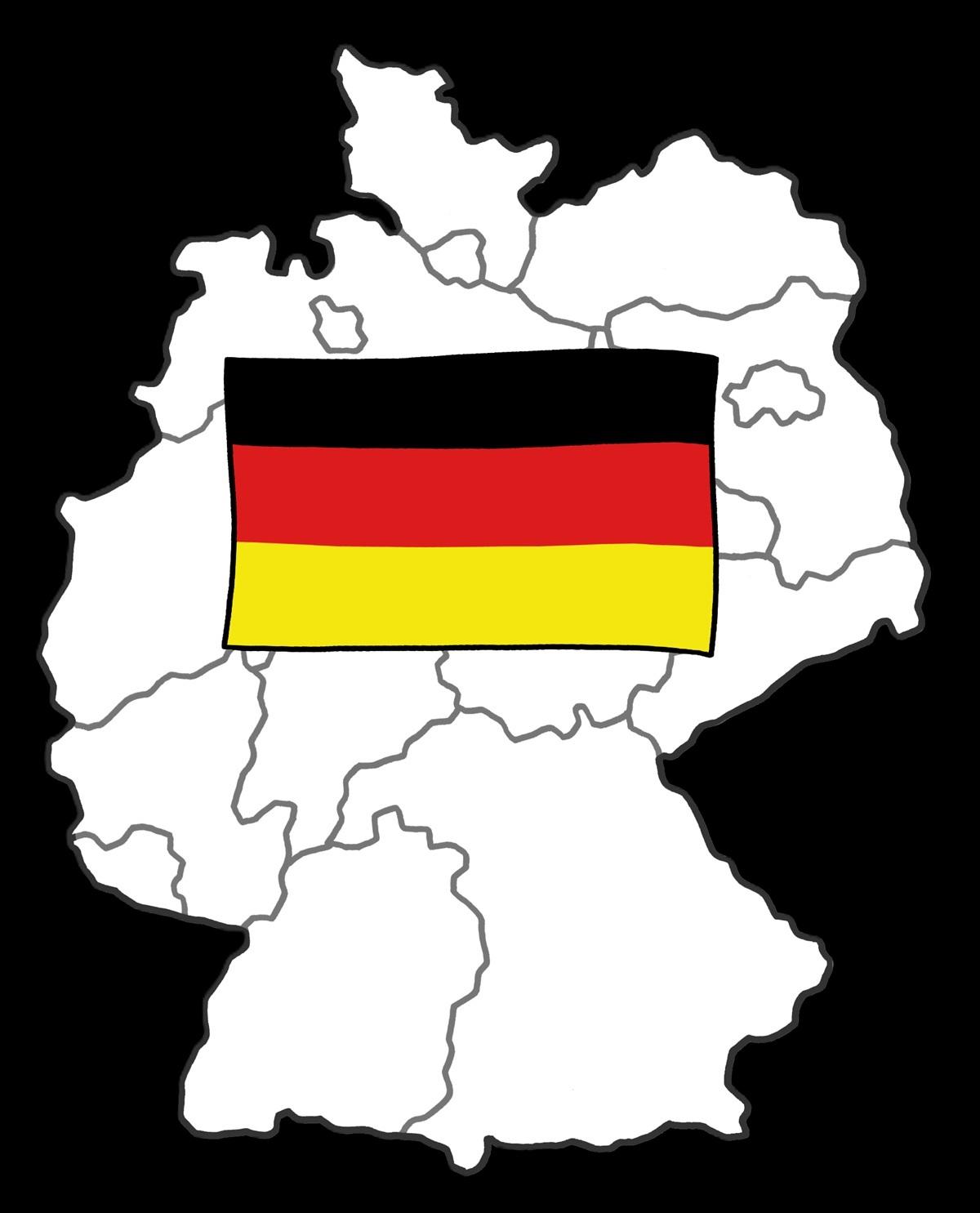 Karte Deutschland mit Flagge