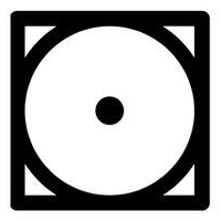 Pflegesymbol für Textilien: Quadrat, darin ein Kreis mit einem Punkt in der Mitte