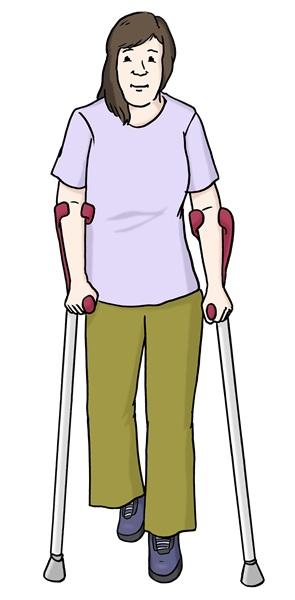 frau mit krücken