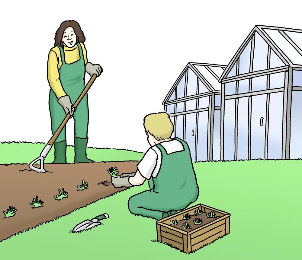 zwei Frauen beim arbeiten in der Gärtnerei