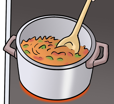 Kochtopf mit Löffel