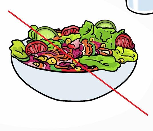 Salat durchgestrichen