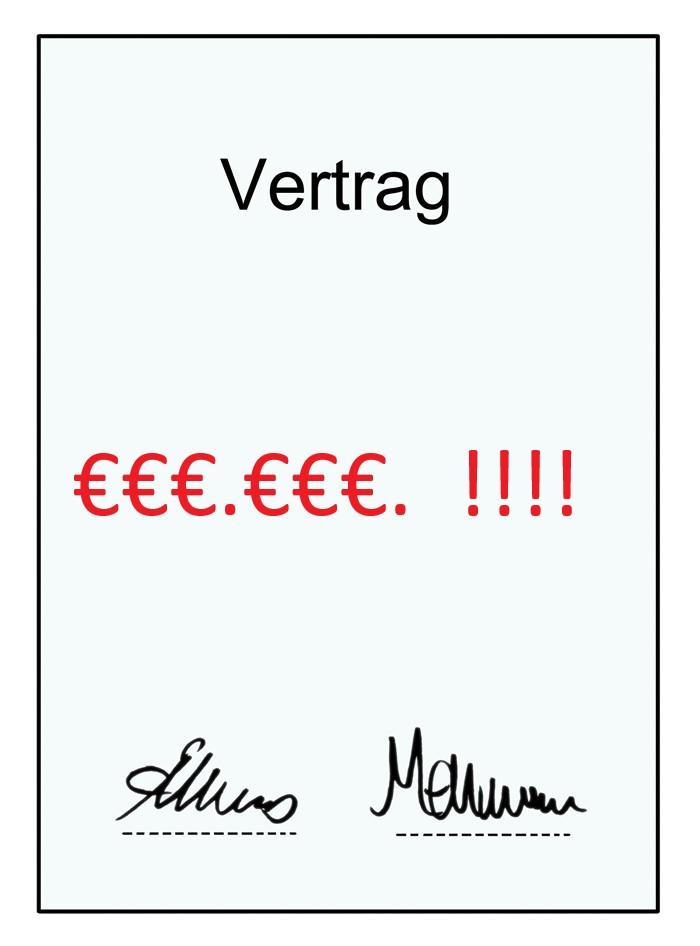 Vertrag teuer mit vielen Euro-Zeichen
