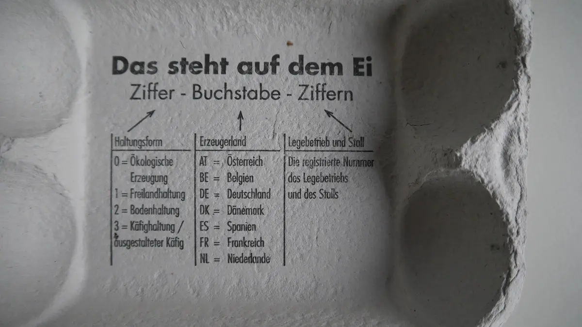 Oft gibt es unterschiedliche Herkunftsangaben auf Verpackung und Ei.